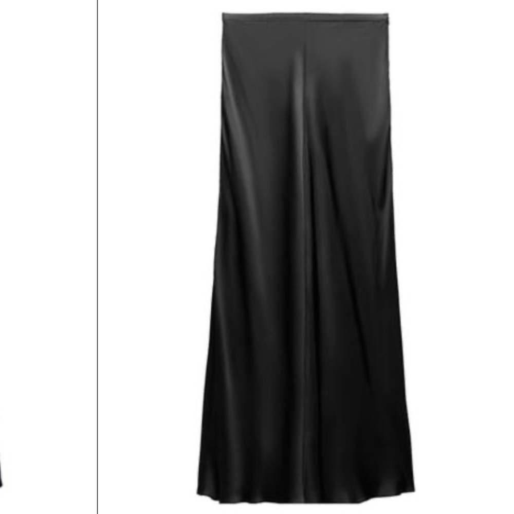 SATIN EFFECT MIDI SKIRT ZW COLLECTION